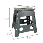 Nekĺzavá skladacia stolička 39 cm tmavo sivá – Obrázok 4