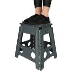 Nekĺzavá skladacia stolička 39 cm tmavo sivá – Obrázok 7