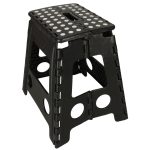 Nekĺzavá skladacia stolička 39 cm čierna – Obrázok 3