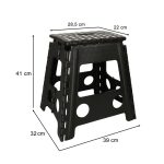 Nekĺzavá skladacia stolička 39 cm čierna – Obrázok 4