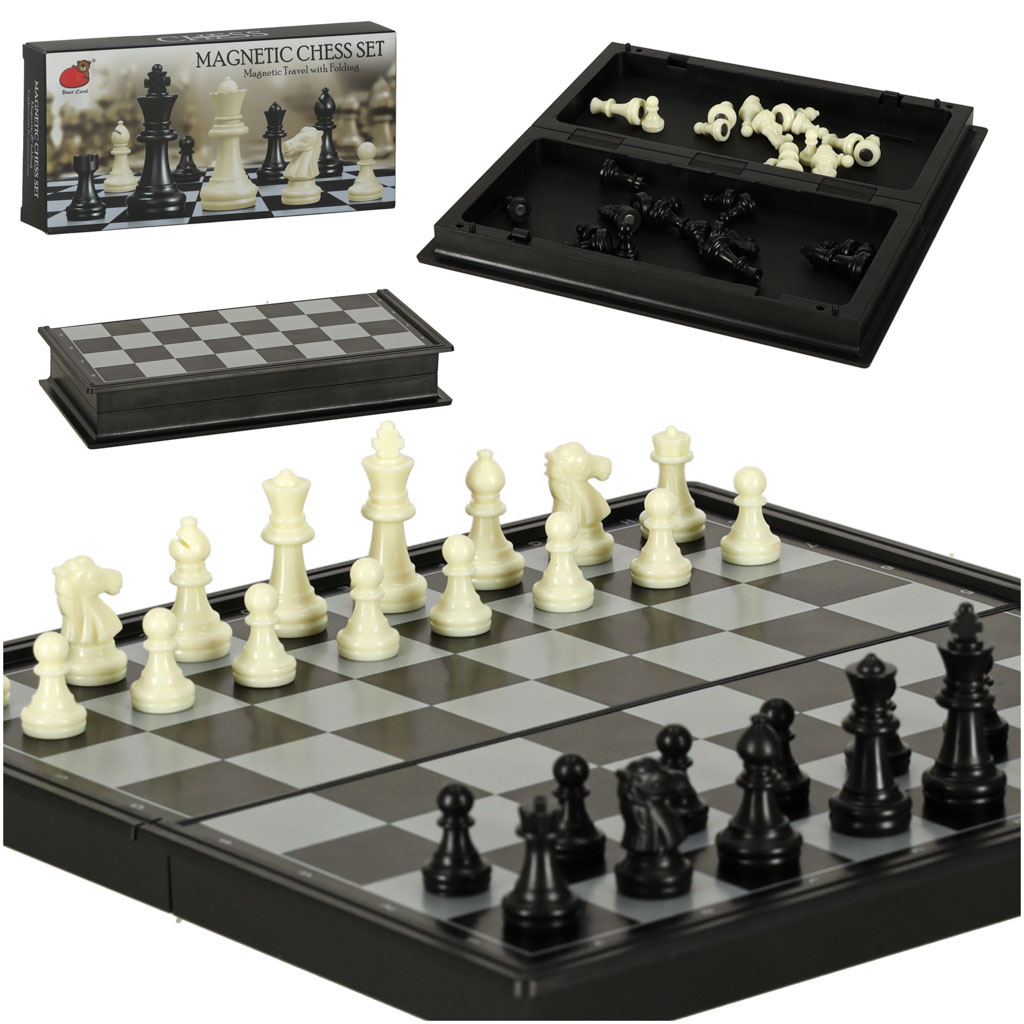 Szachy-warcaby-gra-logiczna-160994 Magnetická šachová dáma puzzle hra – Obrázok 1