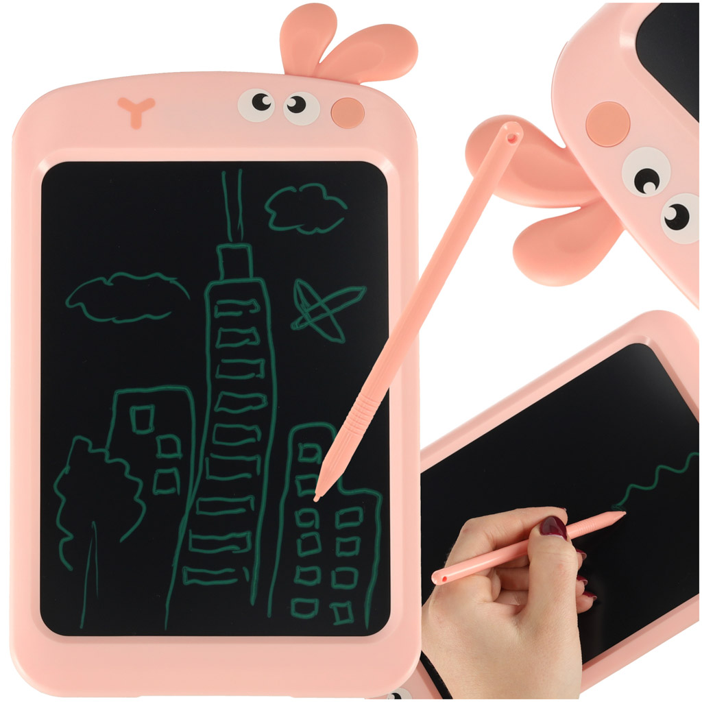 Tablet-graficzny-do-rysowania-dla-dzieci-znikopis-tablica-ekran-LCD-8-5-krolik-roz-170900 Grafický tablet kresliaca doska králik 8,5'' – Obrázok 1