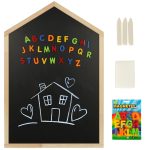 Magnetická tabuľa na zavesenie domčeka + písmená kriedová špongia – Obrázok 7