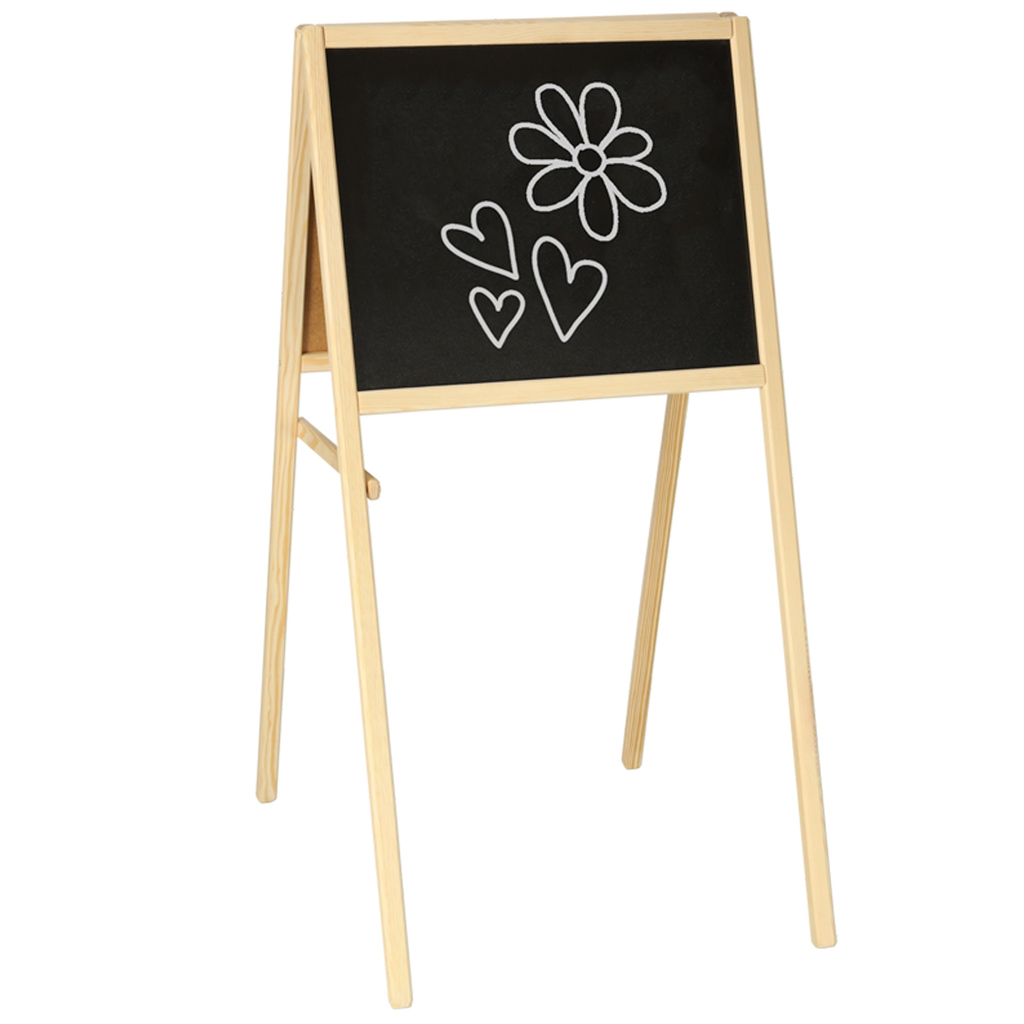 Tablica-kredowa-suchoscieralna-magnetyczna-dwustronna-literki-kreda-gabka-marker-84-x-43-x-50-cm-150574 Magnetická obojstranná kriedová tabuľa + písmená kriedovou hubkovou fixkou – Obrázok 1