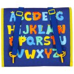 Zmyslová manipulačná doska montessori na batoh modrá – Obrázok 3