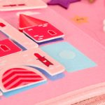 Senzorické zmyslové montessori manipulačné dosky na batoh ružové – Obrázok 21