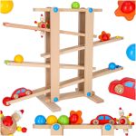 Drevená montessori guľôčková dráha XXL