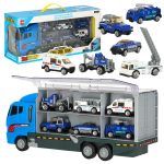 Transportér TIR launcher + kovové autá polície