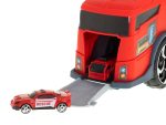 Transportér TIR 2v1 parkovacia garáž hasiči + 3 autá červená – Obrázok 9