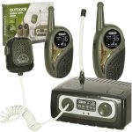 Vysielačky Walkie Talkie s ústredňou pre deti khaki