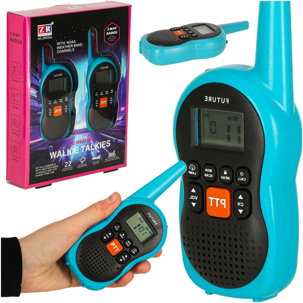 Walkie-Talkie-krotkofalowki-dla-dzieci-zasieg-3km-zestaw-2-szt-162005 Vysielačky Walkie Talkie pre deti s dosahom 3 km sada 2 ks. – Obrázok 1