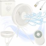 Mini stolový ventilátor biely – Obrázok 13