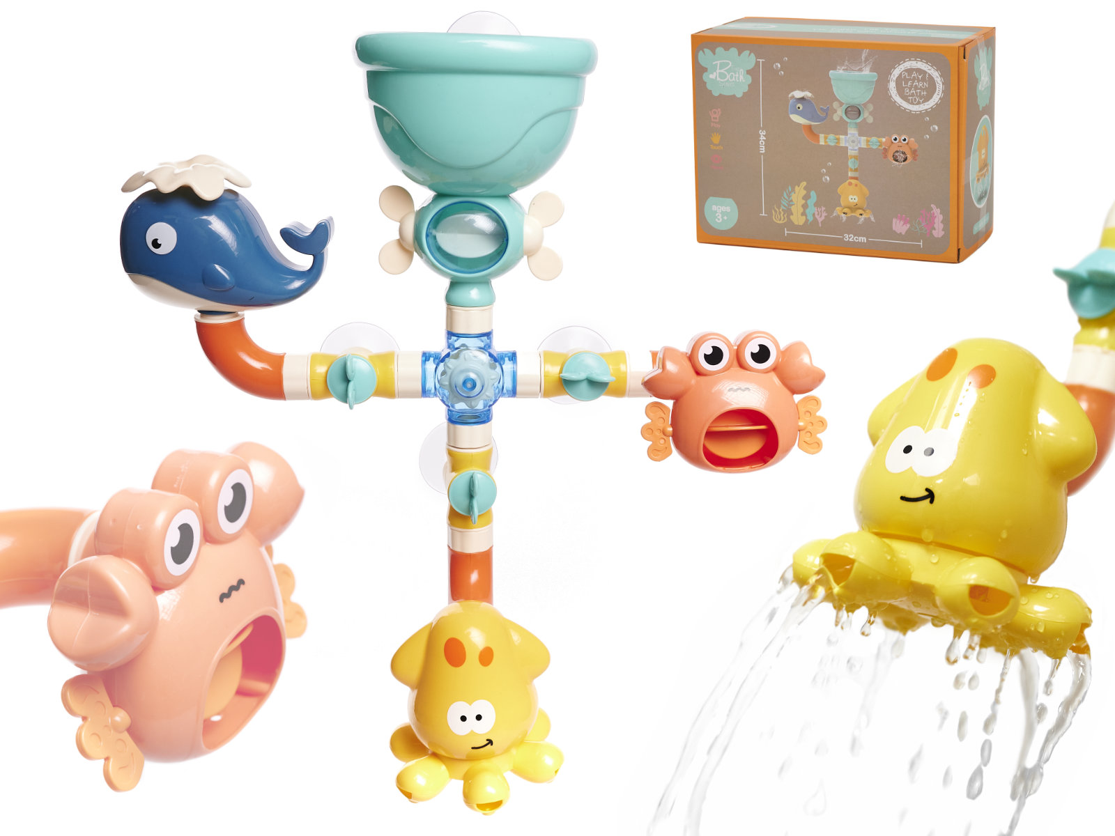 Zabawka-do-kapieli-zraszacz-zyrafa-krab-orka-937562 Hračka do vane sprchový postrekovač morské živočíchy – Obrázok 1