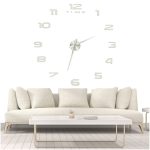 Nástenné hodiny veľké 80-120cm strieborné 12 číslic – Obrázok 2