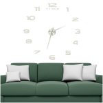 Nástenné hodiny veľké 80-120cm strieborné 12 číslic – Obrázok 3