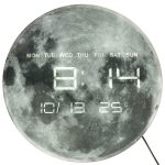 Nástenné hodiny Planet moon sivé 32cm – Obrázok 3