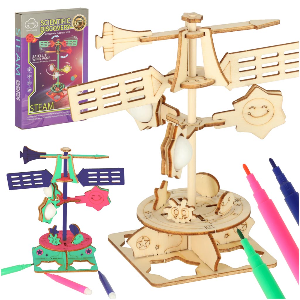Zestaw-naukowy-przyrodniczy-model-3D-drewniany-wiatrowskaz-161337 Drevené puzzle 3d vedecký model veternej lopatky – Obrázok 1